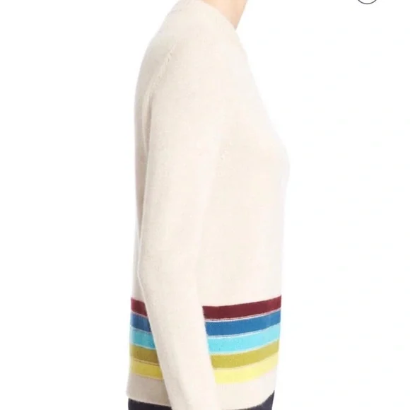 Tory Burch Stripe Cashmere Pullover Sweater